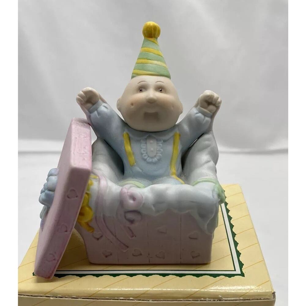 Vtg Cabbage Patch Kids Porcelain Figurine A Special Gift Surprise Purple Box